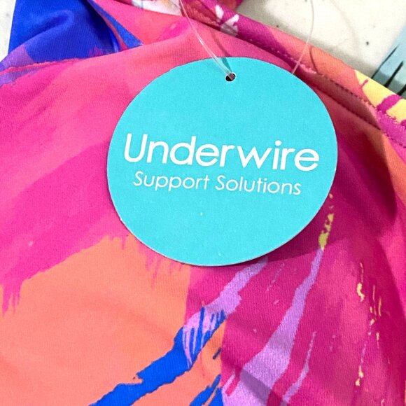 Beach House Tiered Tankini Top Size 10 Artsy Cruisewear Vacation Poolside Bright - Picture 4 of 5